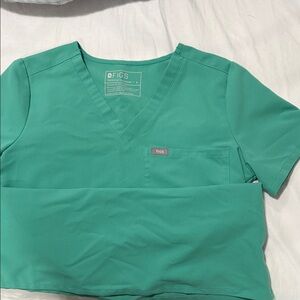 Figs Teal Green V-Neck Medical Scrub Top